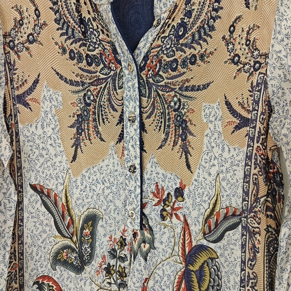 Ritu Kumar Floral 3/4 Sleeve Lightweight Kurta Midi Dress Size M Women's - Picture 12 of 16